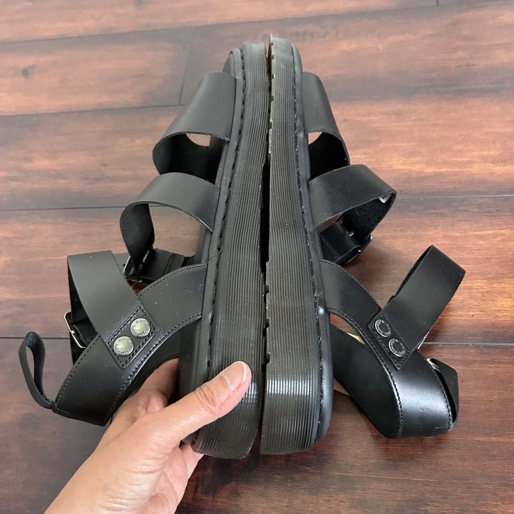 NWT Dr. Martens GRYPHON Brando‎ Leather Gladiator Sandals Men's 13 Minimalist